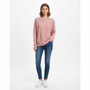 031-008 Pink Womens Tops 3/4 Sleeved‎ Butterfly Flowy Tops Blouses